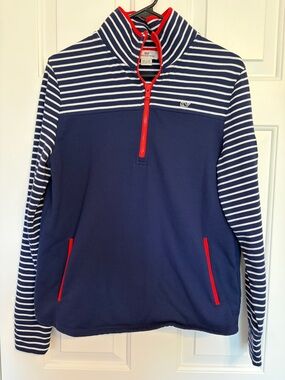 Vineyard Vines Women’s Americana Shep Shirt Pullover Striped Flag Sz Medium
